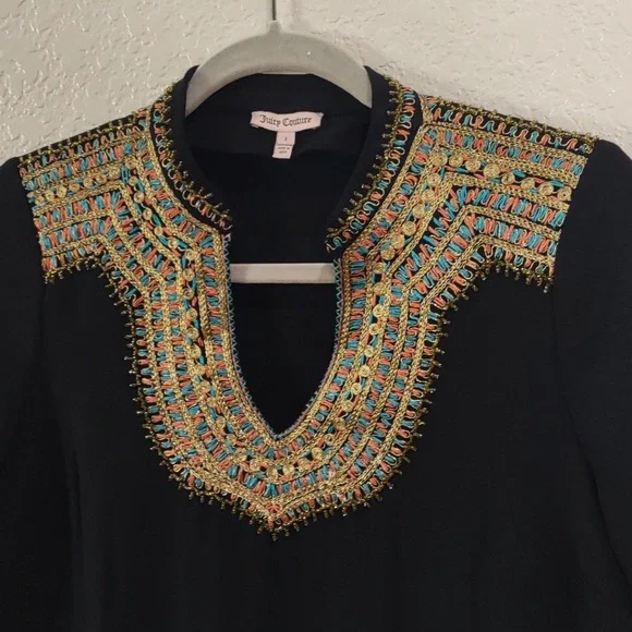 Juice Couture Black Dress with Gold Embellishments, Size 2, - Picture 7 of 17